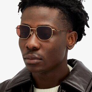 BRAND NEW Bottega Veneta BV1301S 003 Gold Brown Split Panthos Unisex Sunglasses